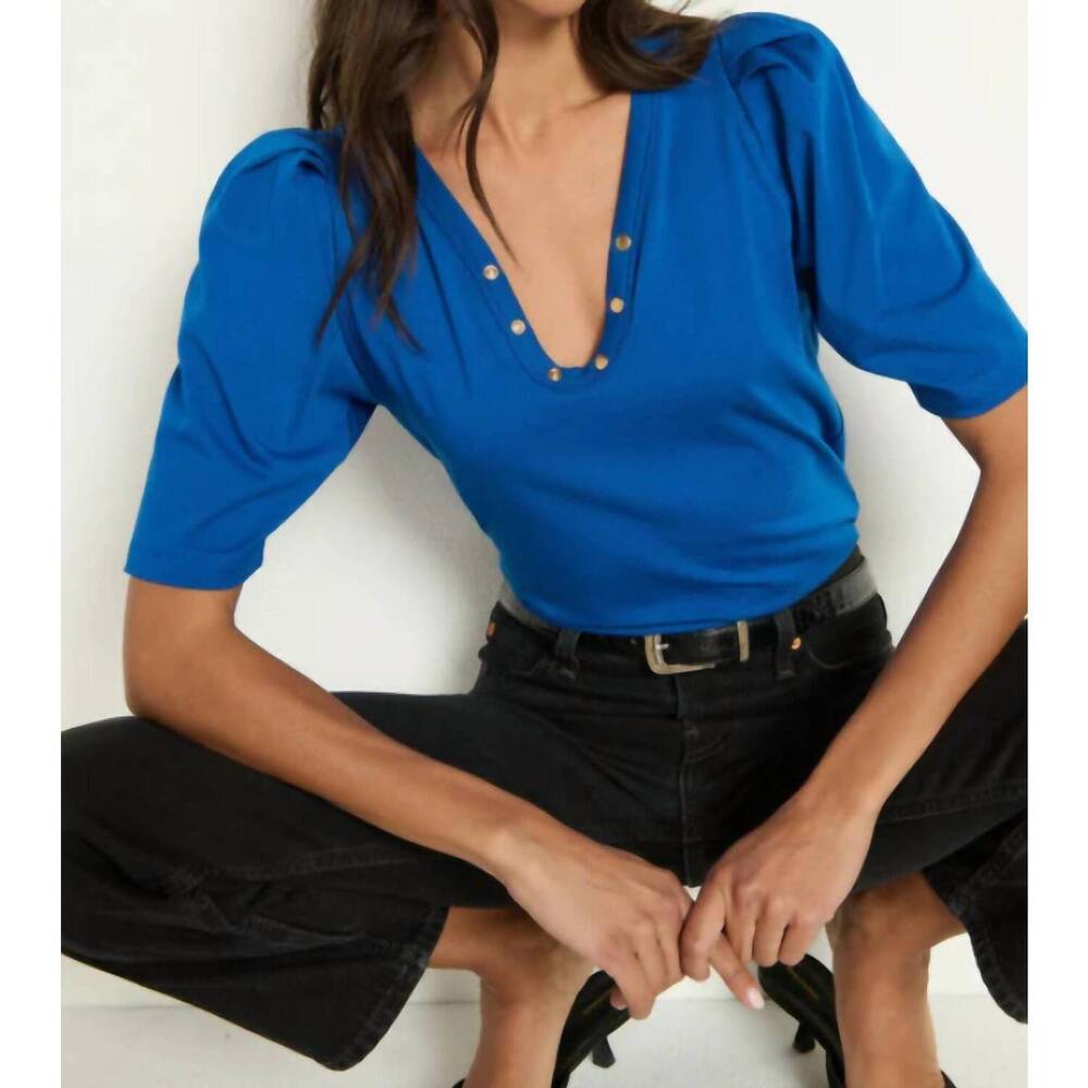 NEW NATION LTD nahal top in sapphire